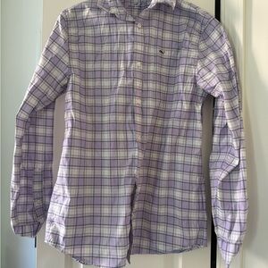 Vineyard Vines Lavender Plaid Button Down Shirt